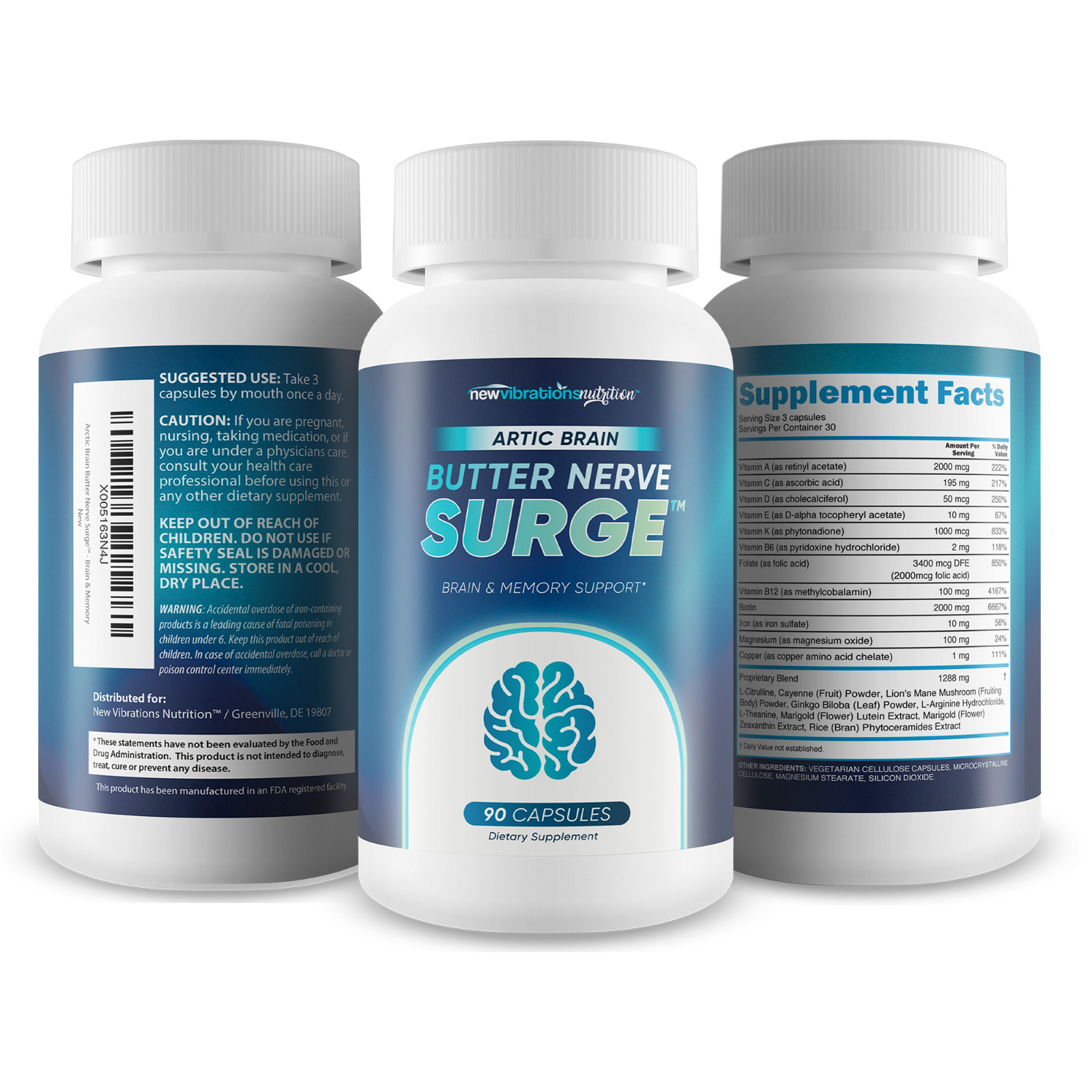 Arctic Brain Butter Nerve Surge – Brain Supplements for Memory and Focus