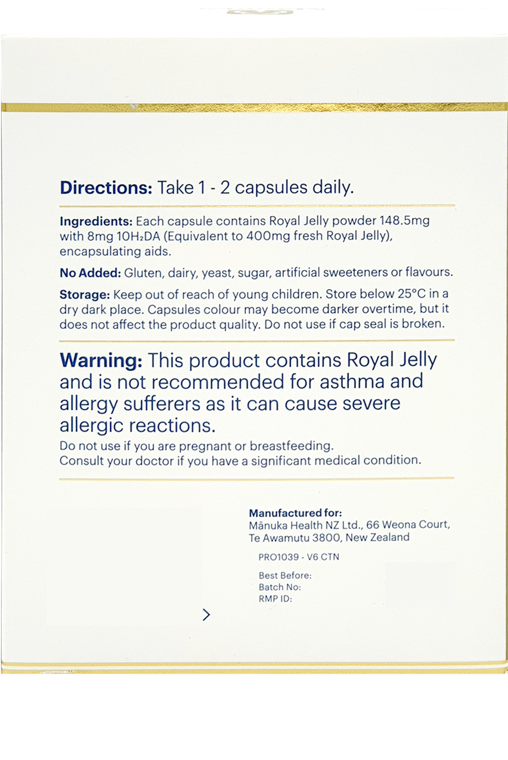 Manuka Health NEW ZEALAND Royal Jelly 365caps