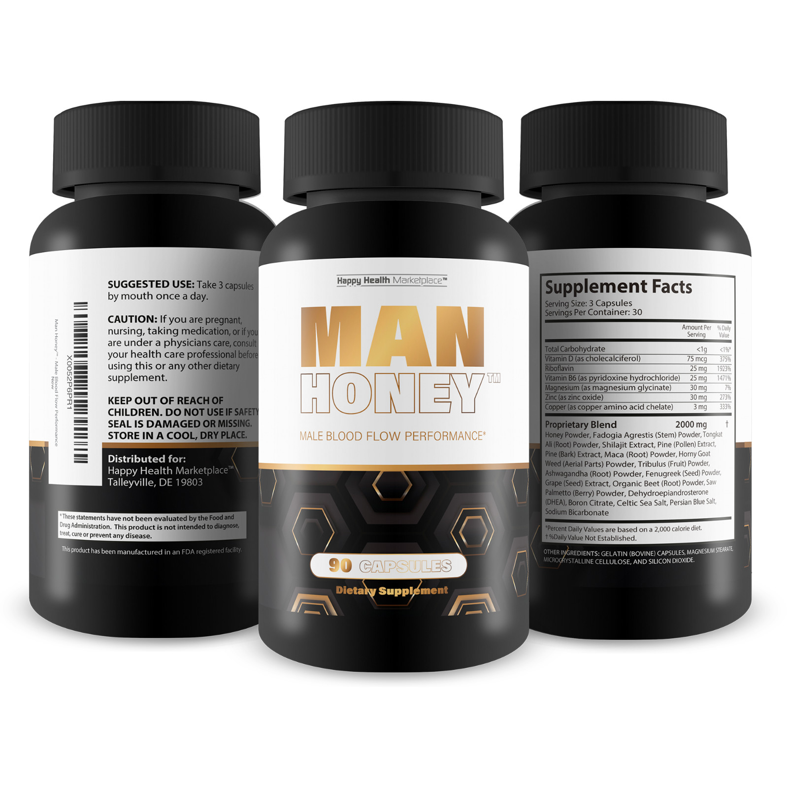 Man Honey – Our Best Male Blood Flow Performance Capsules – Become Alpha Male