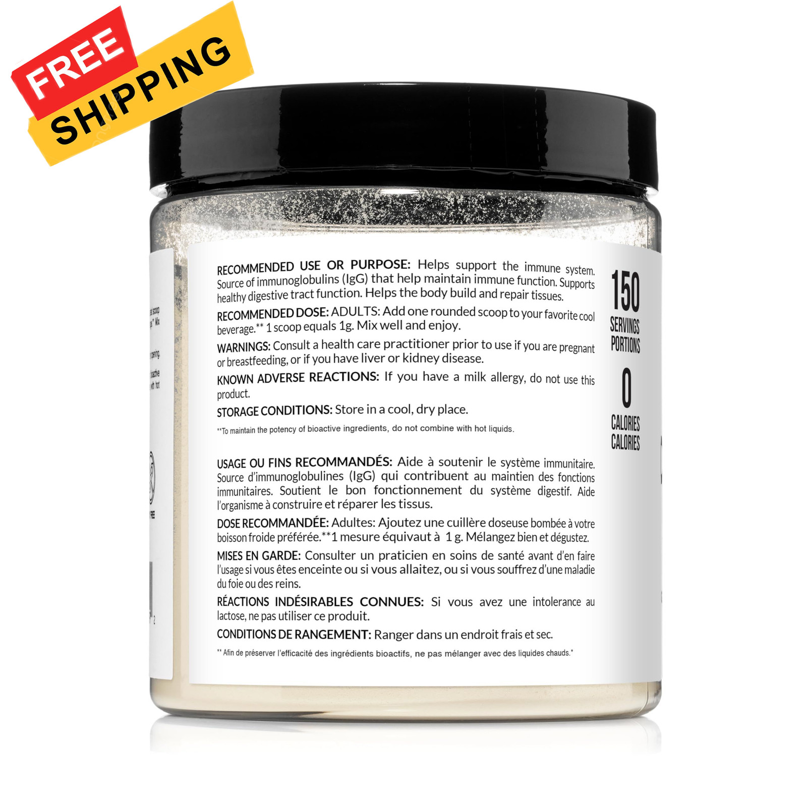 NAKED Colostrum Powder – 100% Grass-Fed Bovine 5.3 Ounce (Pack of 1), White