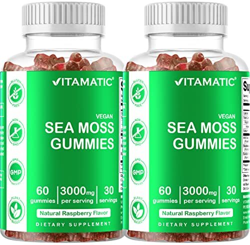 2 Pack Vitamatic Irish Sea Moss Gummies – 3000 mg – 60 Vegan Gummies