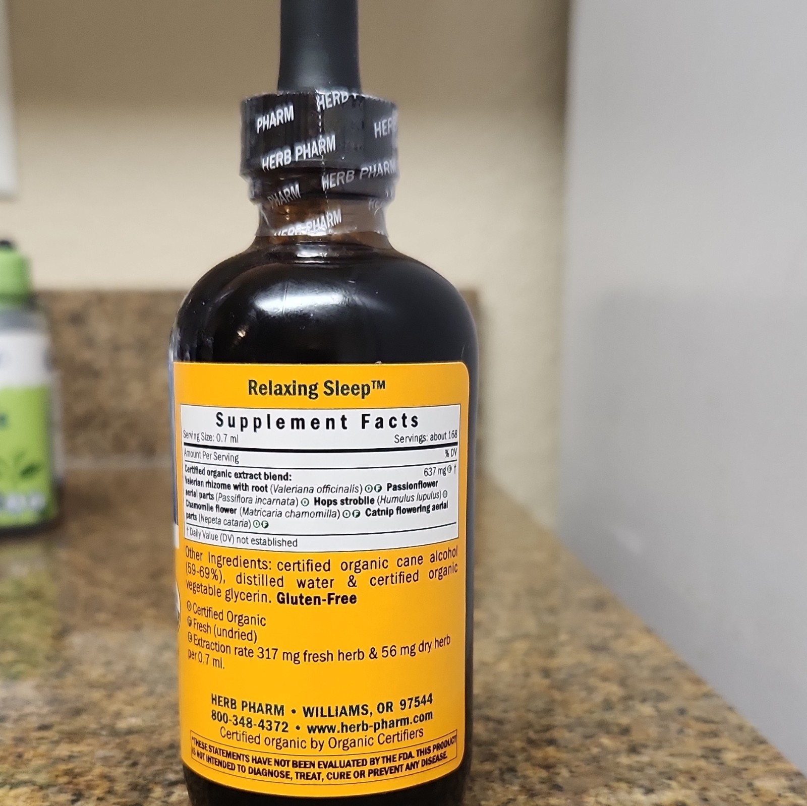 Herb Pharm Relaxing Sleep Liquid Drops Sleep Aid Nervous System 4 fl oz
