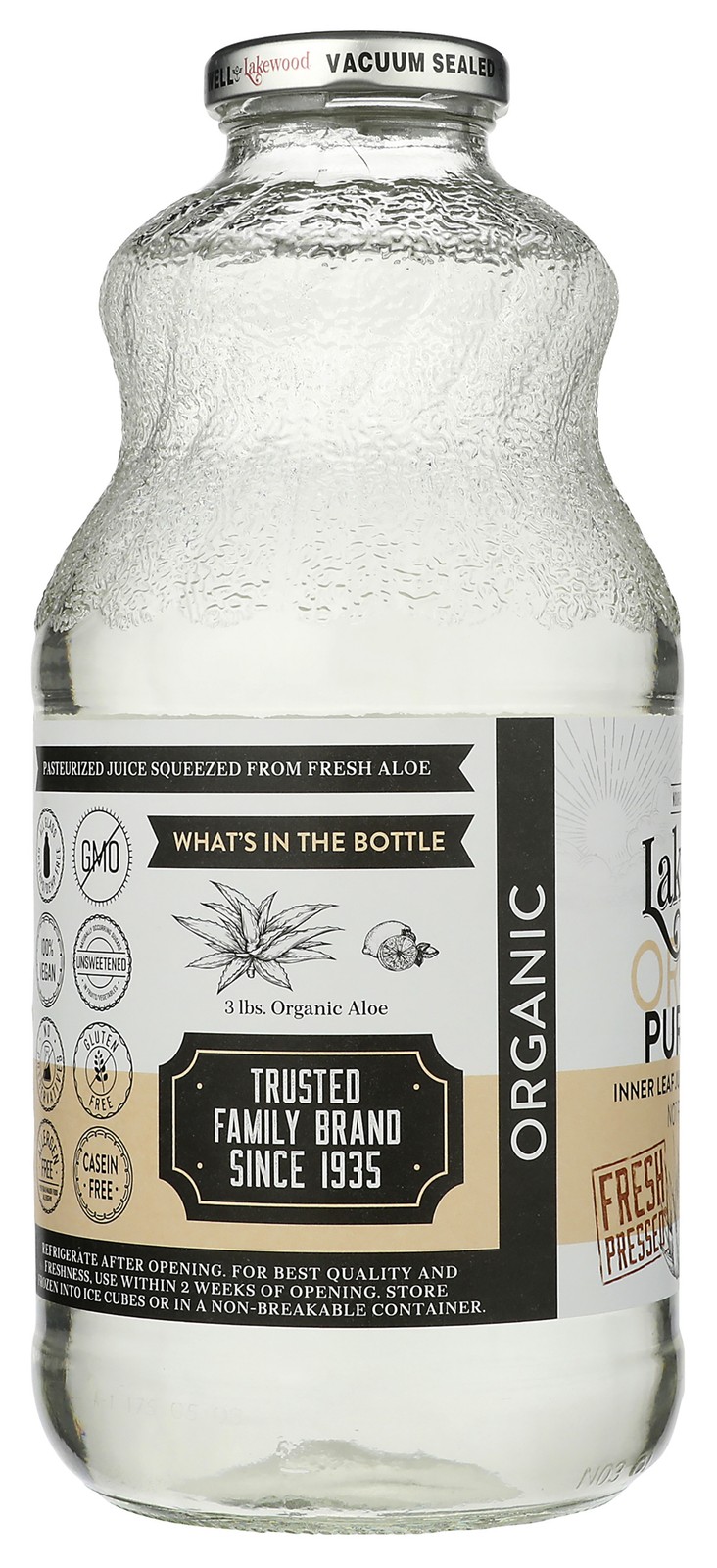 Organic Pure Aloe Juice With Lemon By Lakewood 32 Fl Oz 1 Pack