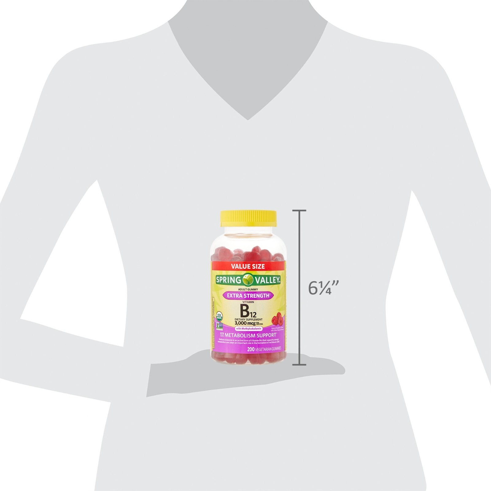 Spring Valley Extra Strength B12 Gummies, 3,000 mcg, 200 Count