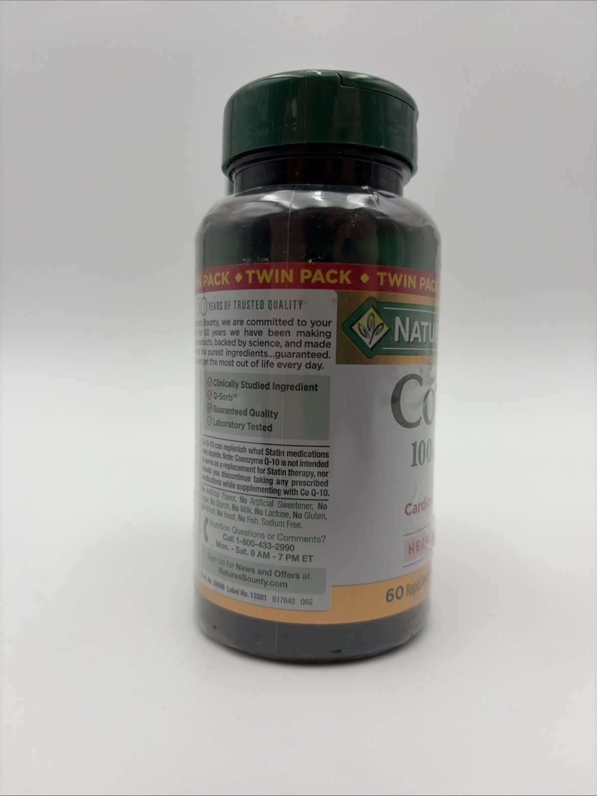 Nature’s Bounty CoQ10 Plus L-Carnitine 100mg Twin Pack 60 Softgels Ea. Exp 11/27