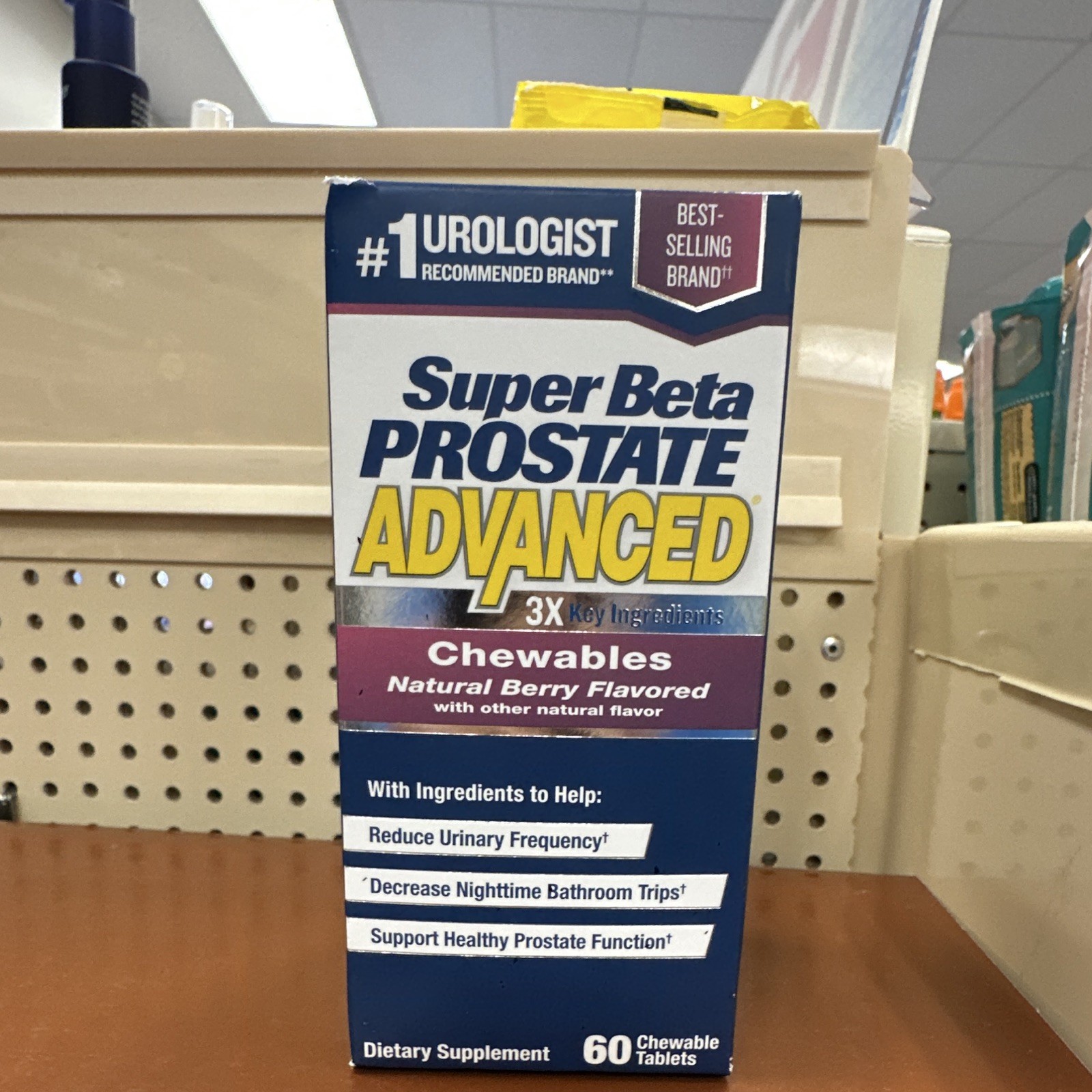 Super Beta Prostate Advanced Chewables Berry Flavor 60ct Exp 11/19/2027