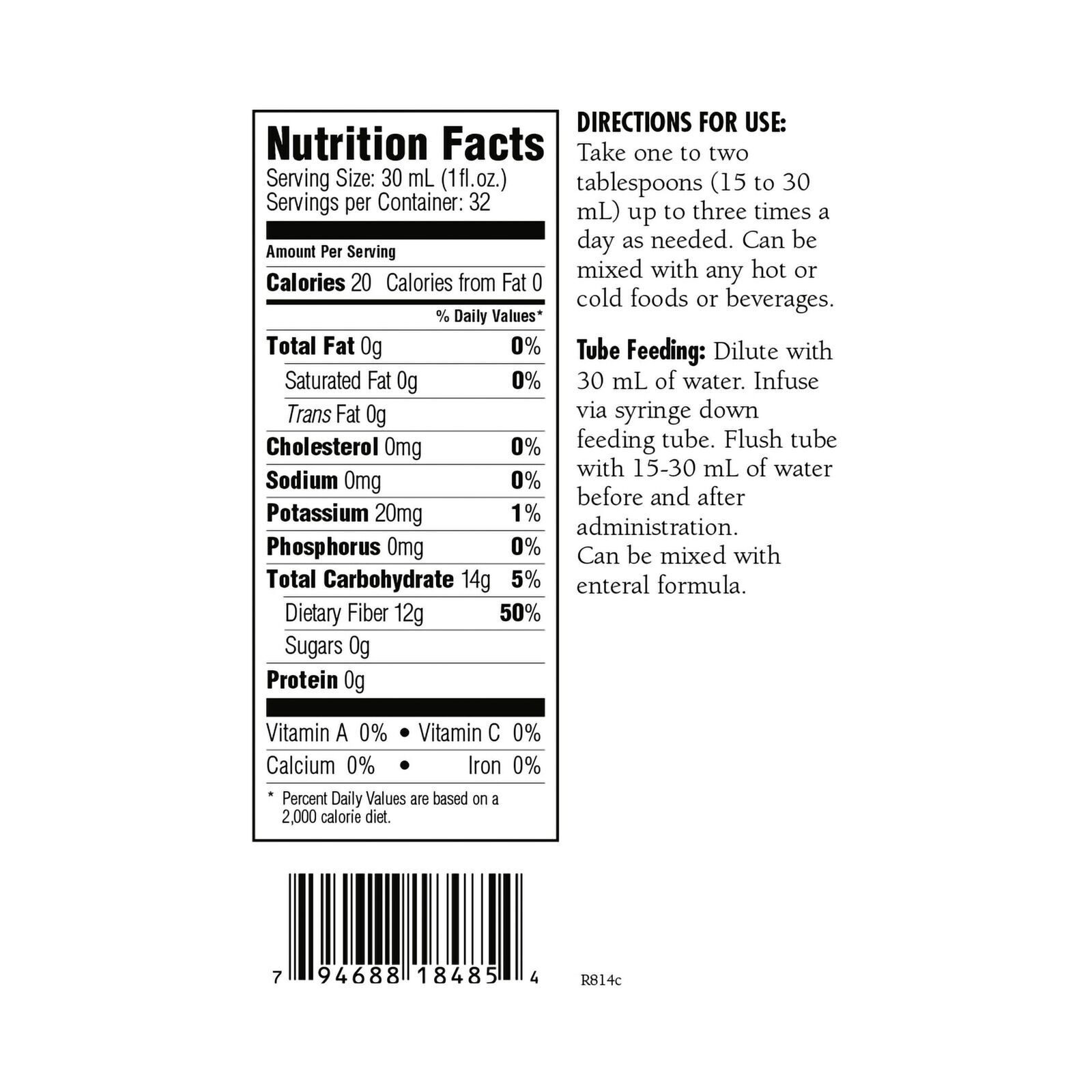 2 Bottle HyFiber with FOS Oral Supplement Citrus 12 gram Fiber 32 oz Bottle