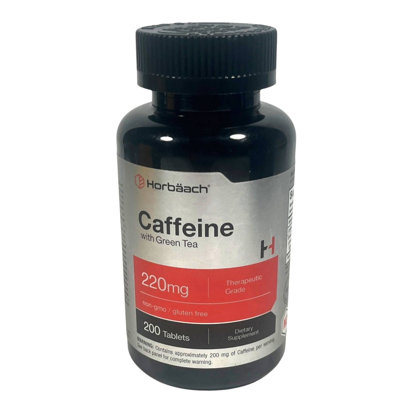 Caffeine Pills 200mg | with Green Tea | 200 Tablets | Vegetarian | by Horbaach