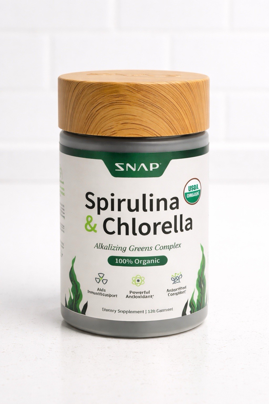 SNAP Spirulina & Chlorella Organic 120ct | Algae Superfood Energy Immune
