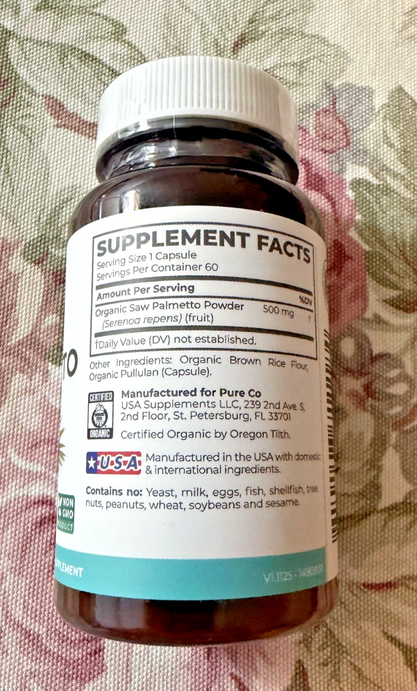 USDA Organic Saw Palmetto Supplement for Men & Women – Organic Saw Palmetto