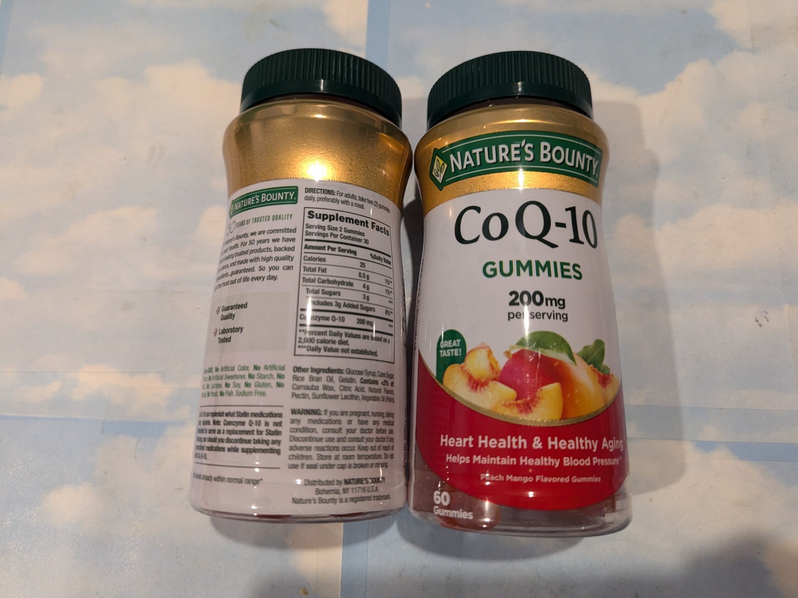 LOT (2) NATURE’S BOUNTY CO Q-10 200MG GUMMIES PEACH MANGO FLAVOR 60 CNT