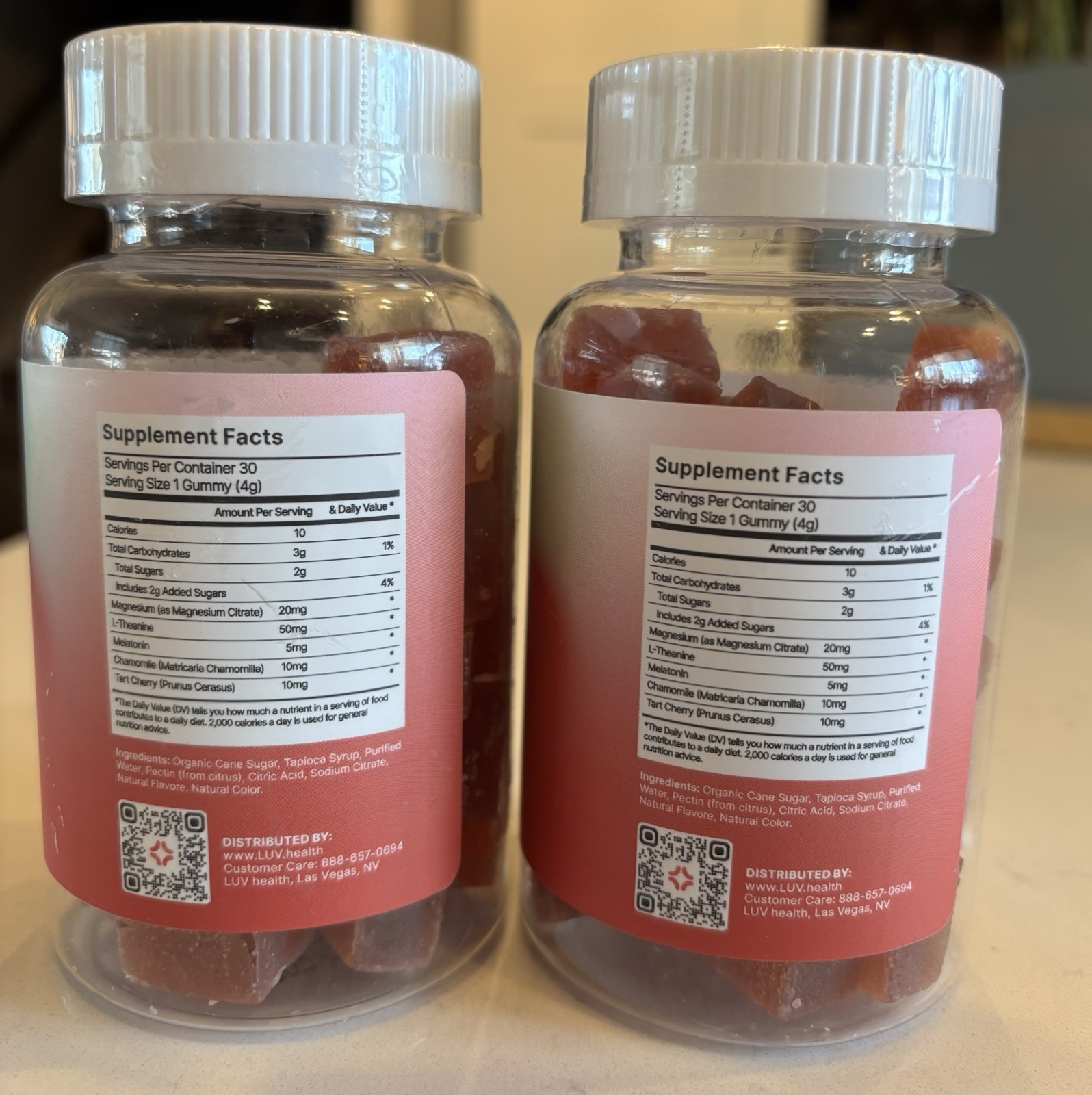 LUV Health Sleep Gummies Cherry Natural Sleep Aid 60 Ct Exp. 08/27 Sealed