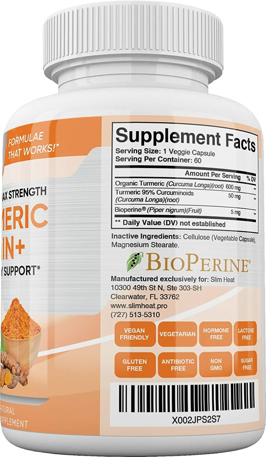 Turmeric Curcumin 95% Standardized w/ Black Paper – Joint & Inflammatory Support