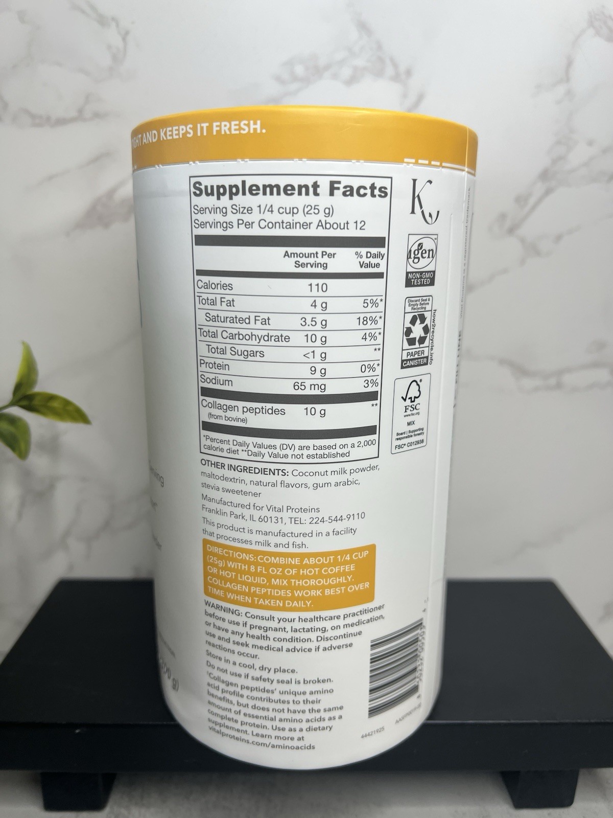 Vital Proteins Collagen Creamer Vanilla Powder 10.6 oz Non-GMO Exp 10/2027