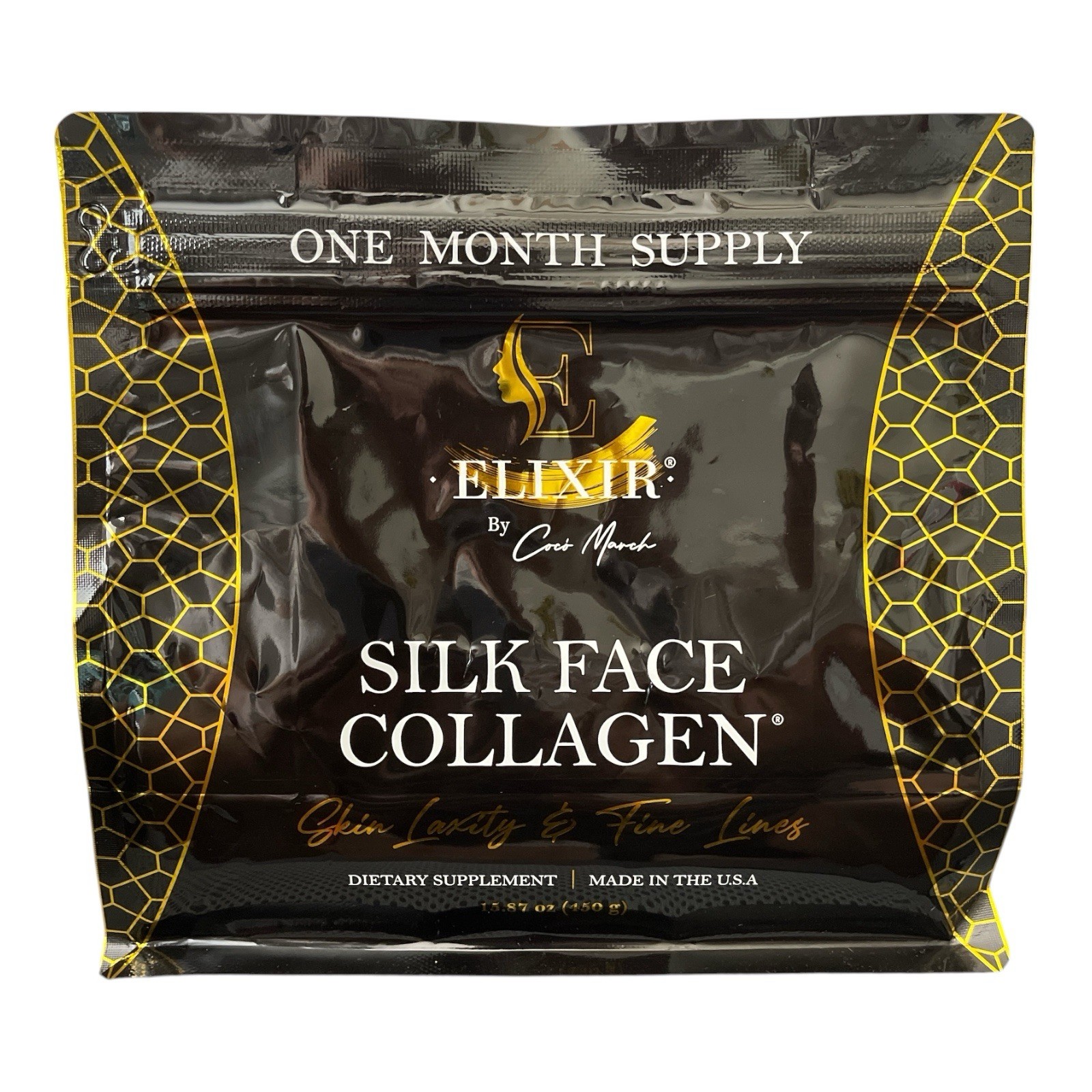 Elixir Silk Face Collagen By Coco March Powder 15.87oz Skin Elasticity Exp 2030