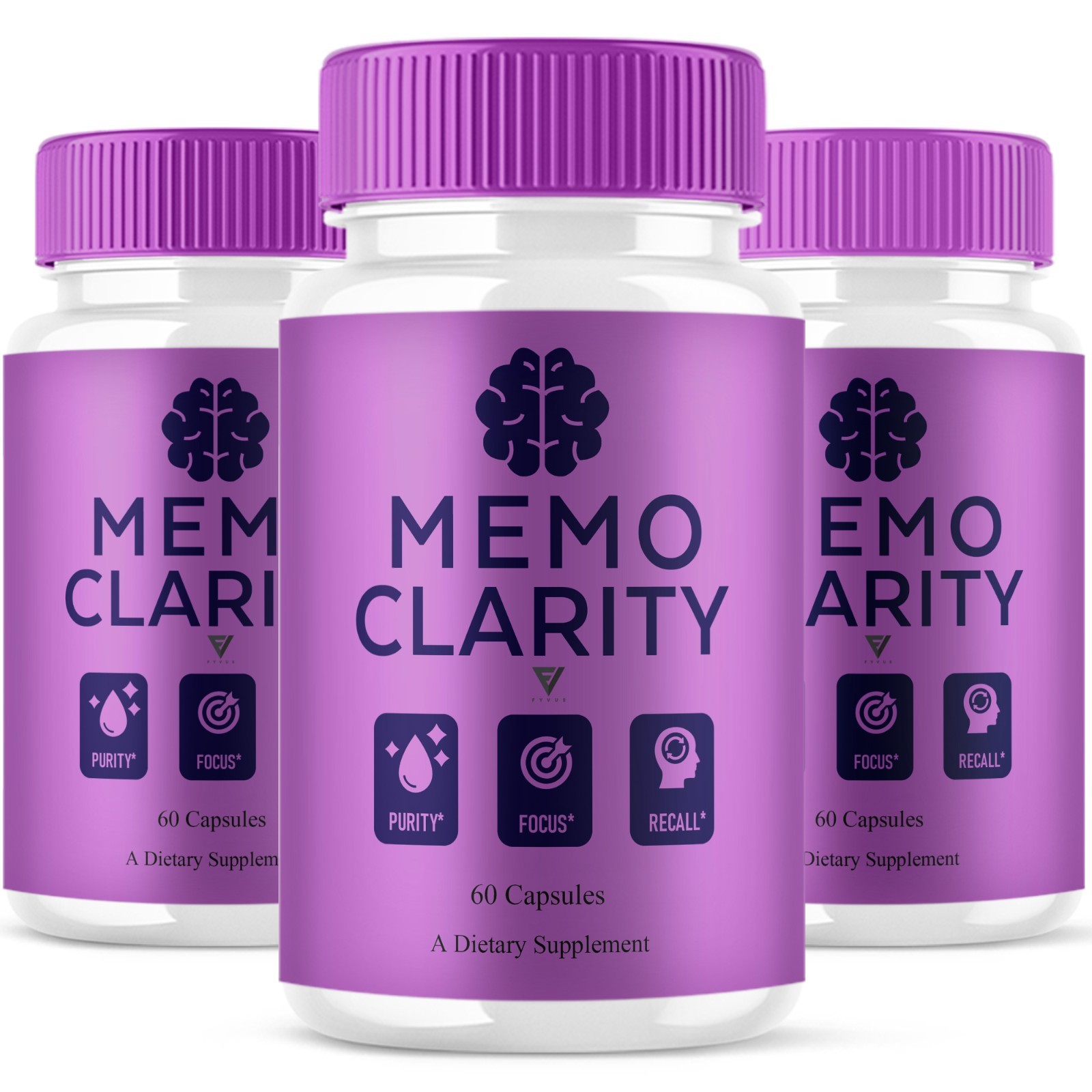 (3 Pack) Memo Clarity Memory Capsules, MemoClarity Focus Support (180 Capsules)