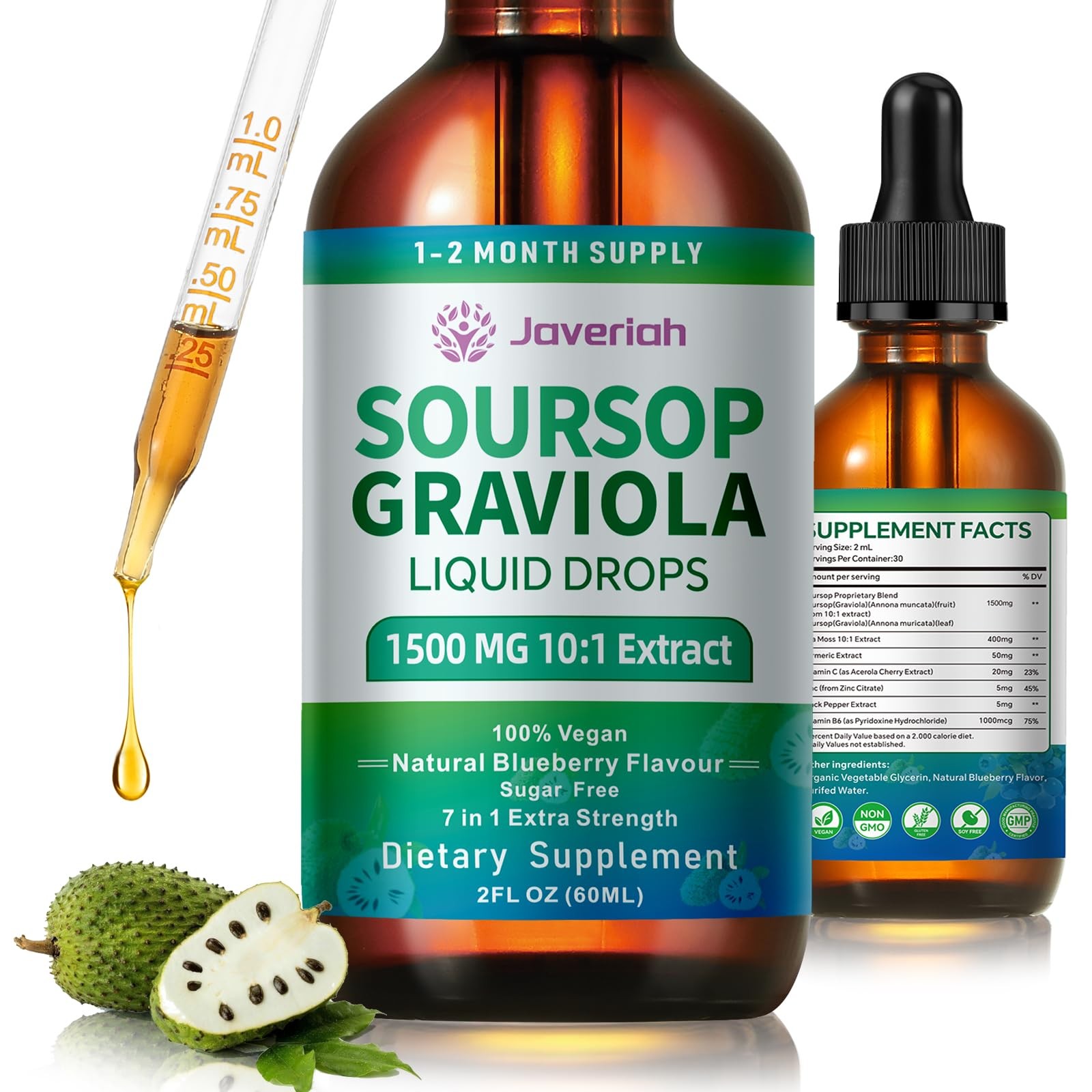 Soursop Bitters Liquid Drops Supplement with Irish Sea 2 Fl Oz (Pack of 1)