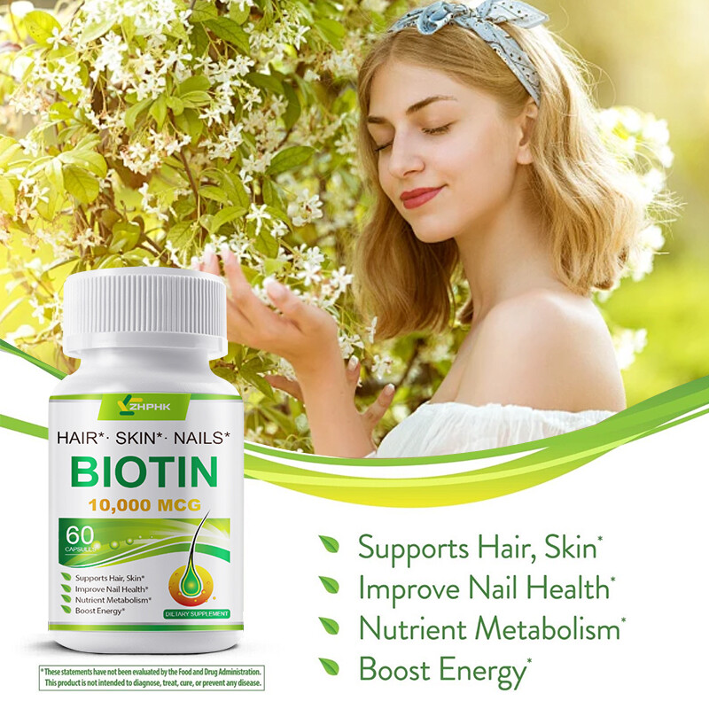 Biotin capsules help with metabolism skin and nail health nervous system 60pcs