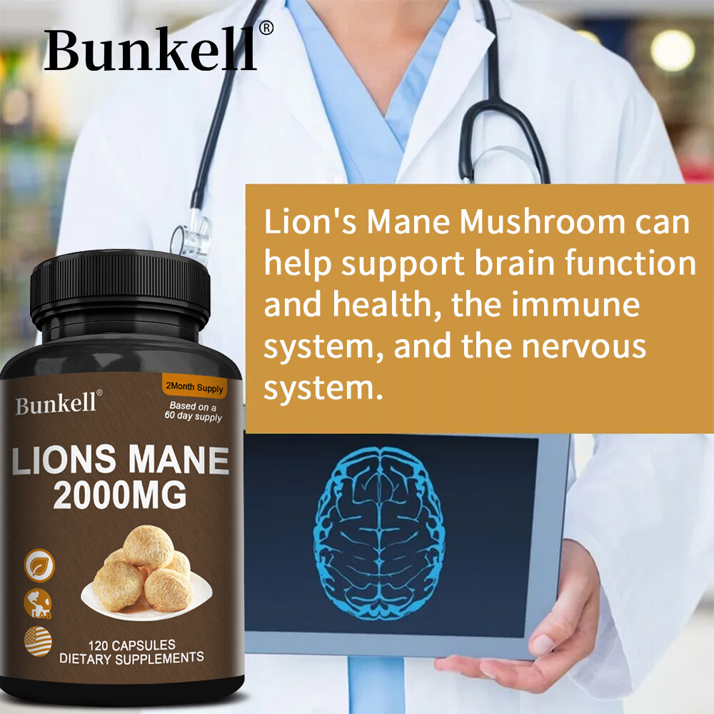 Organic Lion’s Mane Mushroom 2000mg – Cognitive, Memory, Stress, Mood Support