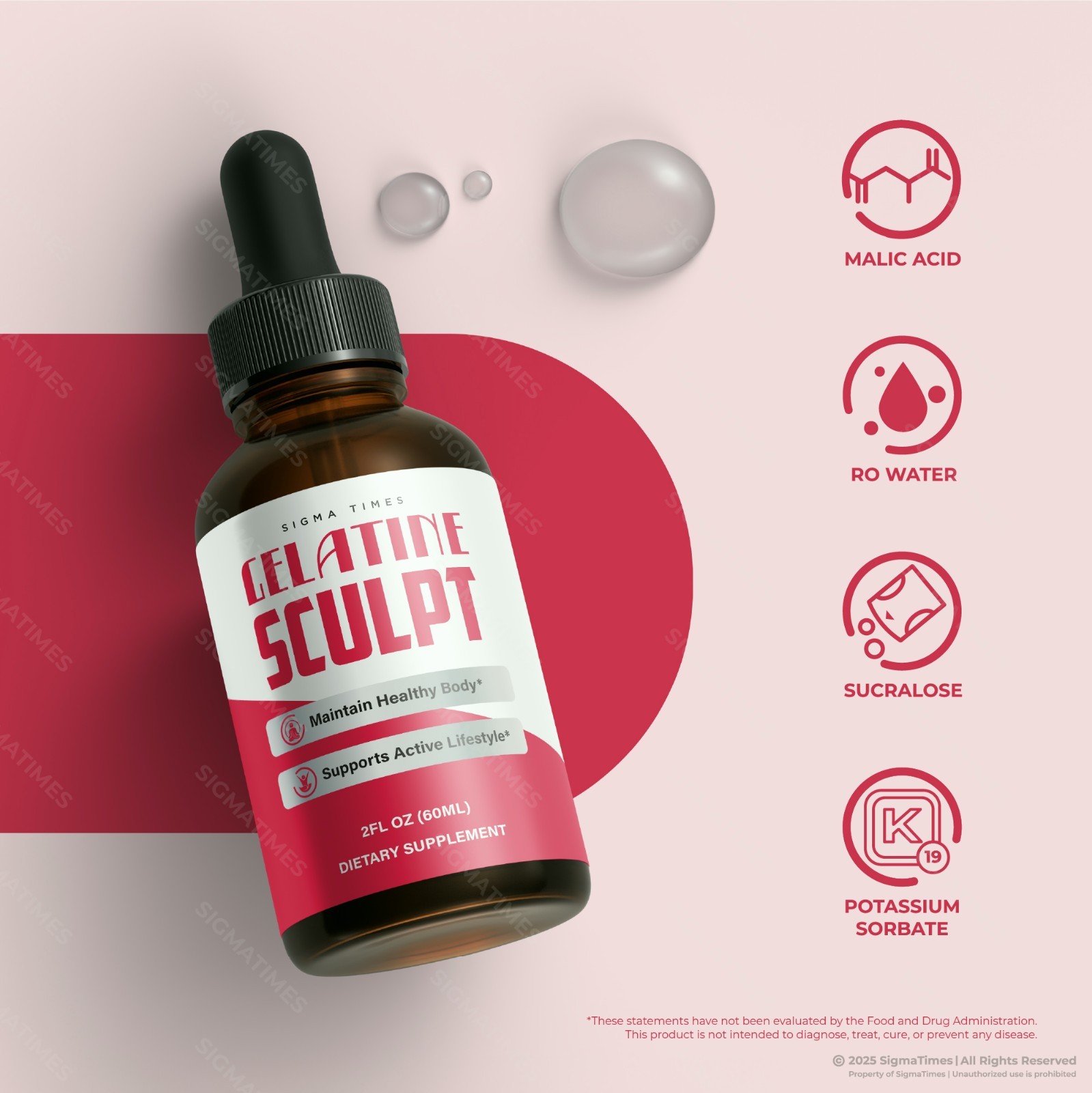 Gelatine Sculpt Drops, Natural Metabolism Support & Healthy Weight Loss – 3 Pack