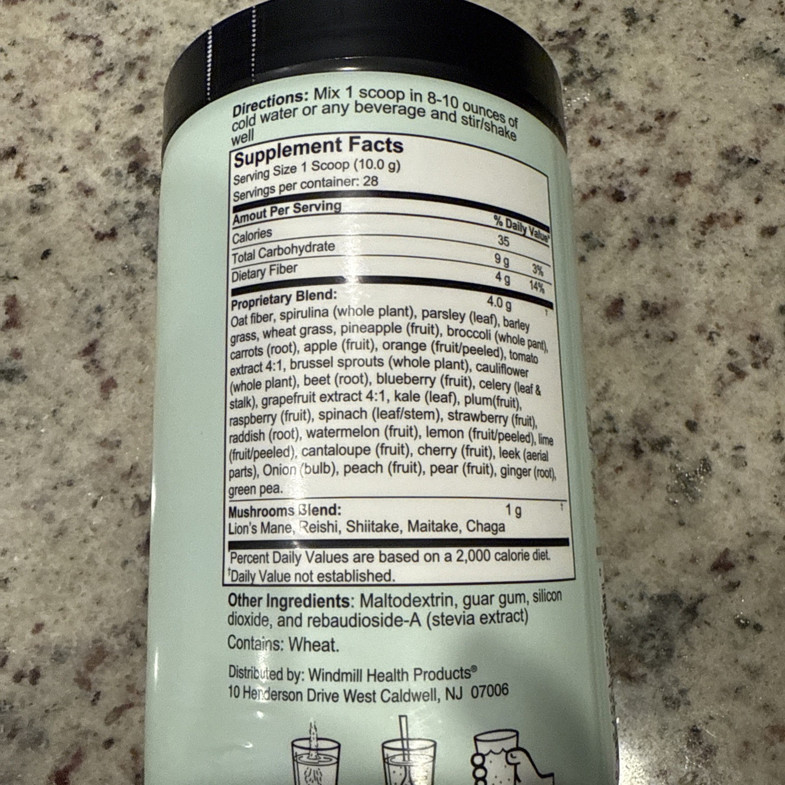 Essential Greens Super Greens Superfoods + Mushrooms Detox Digest energize