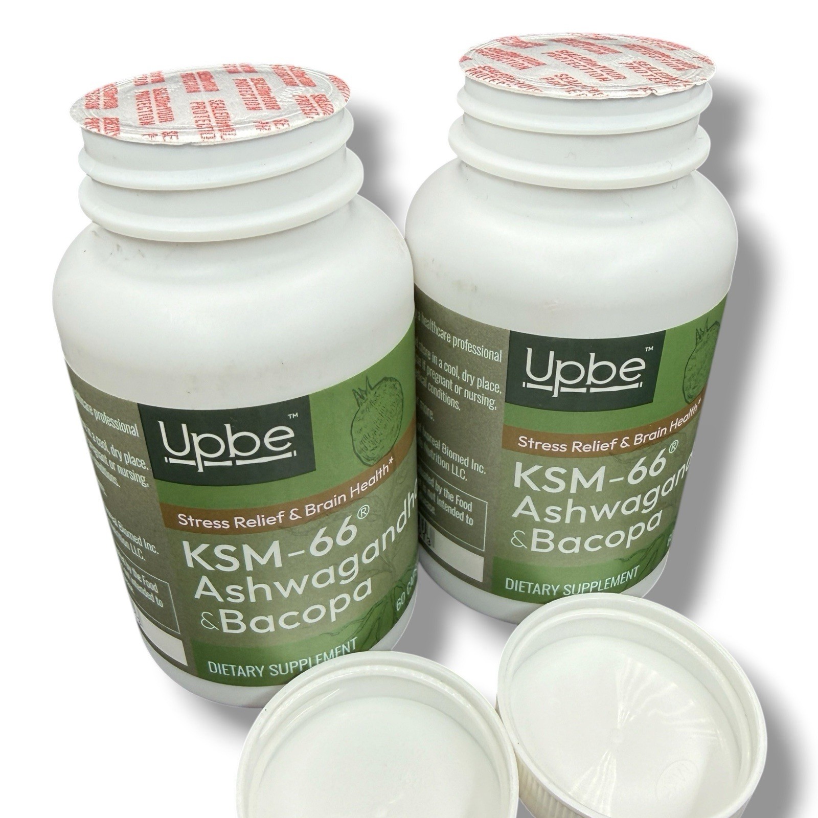 KSM-66 Ashwagandha Bacopa Milk Thistle 60ct Vegan Capsules 2 Pack EXP 7/27