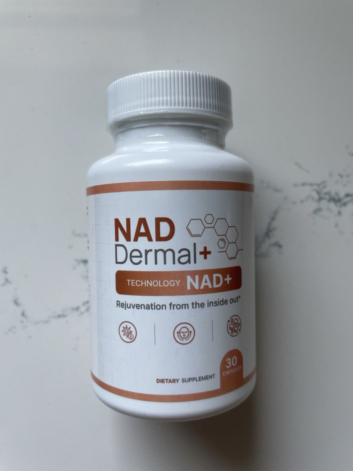NAD Dermal+ NAD+ Capsules 30 ct w/ Nicotinamide Riboside, Resveratrol