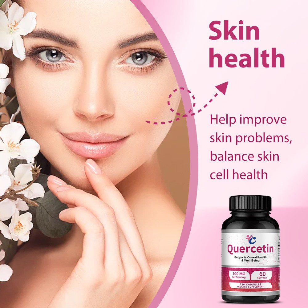 Quercetin 500 Mg Supplements Skin Respiratory Cardiovascular 120 Capsules