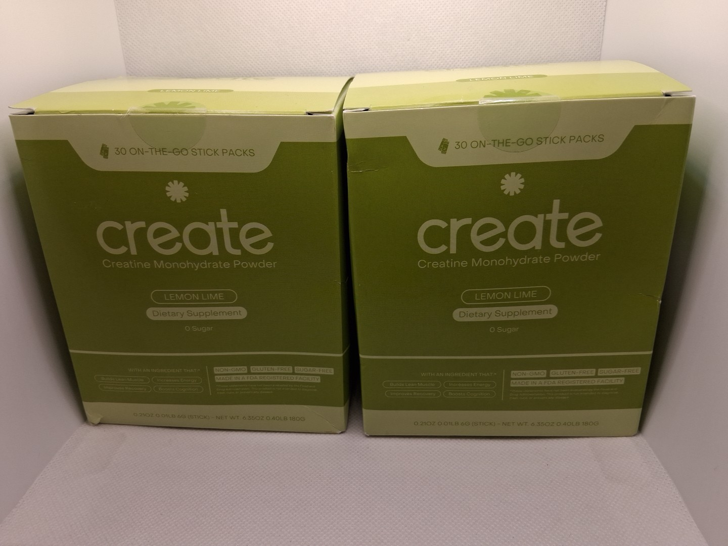 Lot Of 2Creatine Monohydrate On-The-Go Stick Packs – Lemon Lime (30 Stick Packs)
