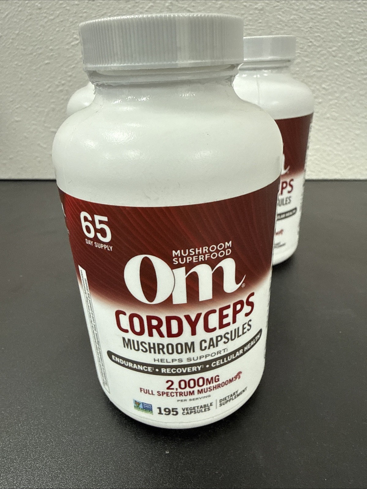 Lot of 3 Om Mushrooms Cordyceps Capsules, 2000mg per Serving, 195ct EXPIRE 02/27