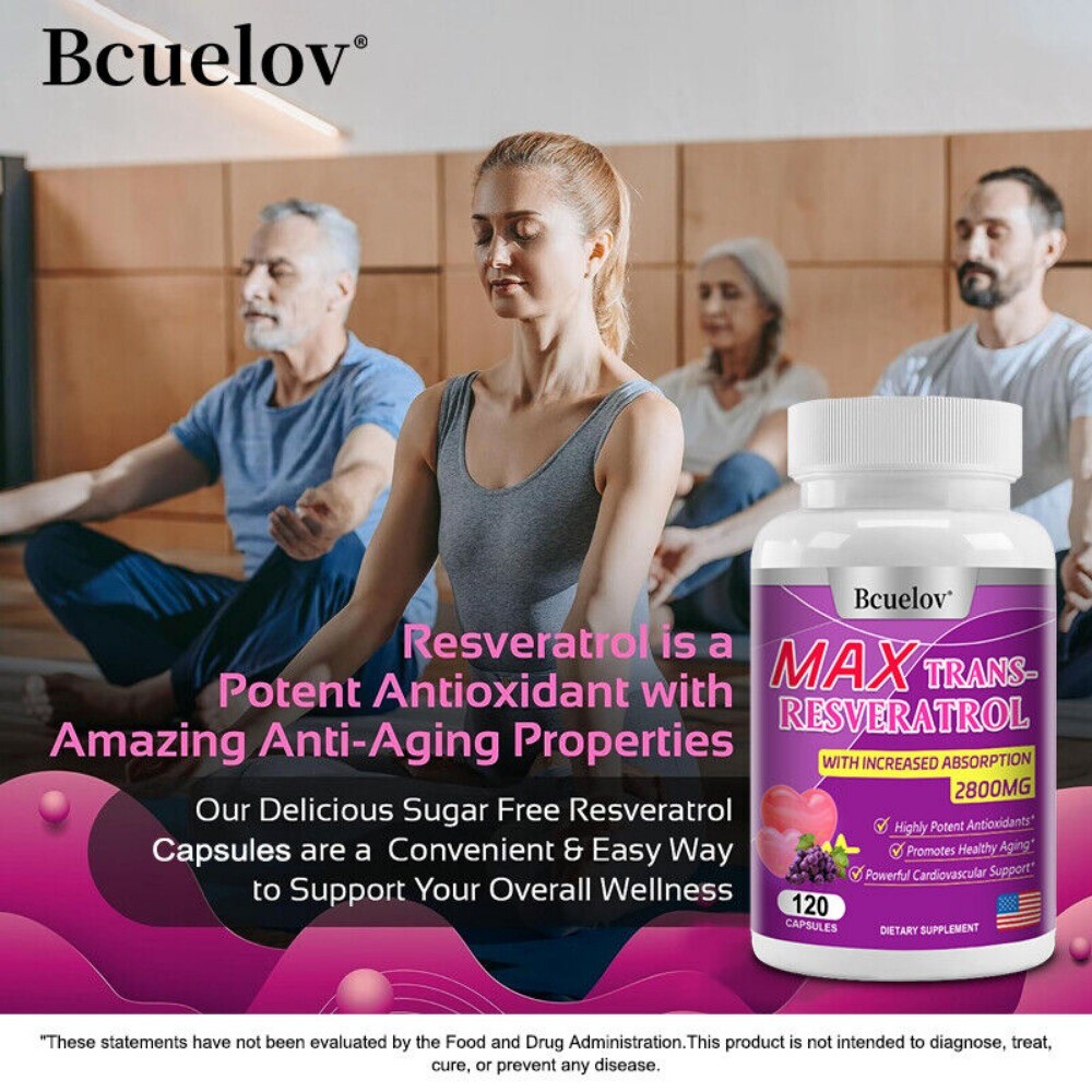 Organic Trans Resveratrol – 1200mg -Anti-Aging, Heart healthy