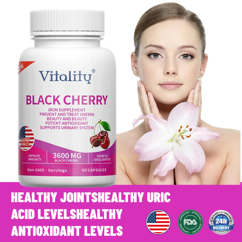 Black Cherry Extract 3600mg 60 Capsules Immune & Urinary Health