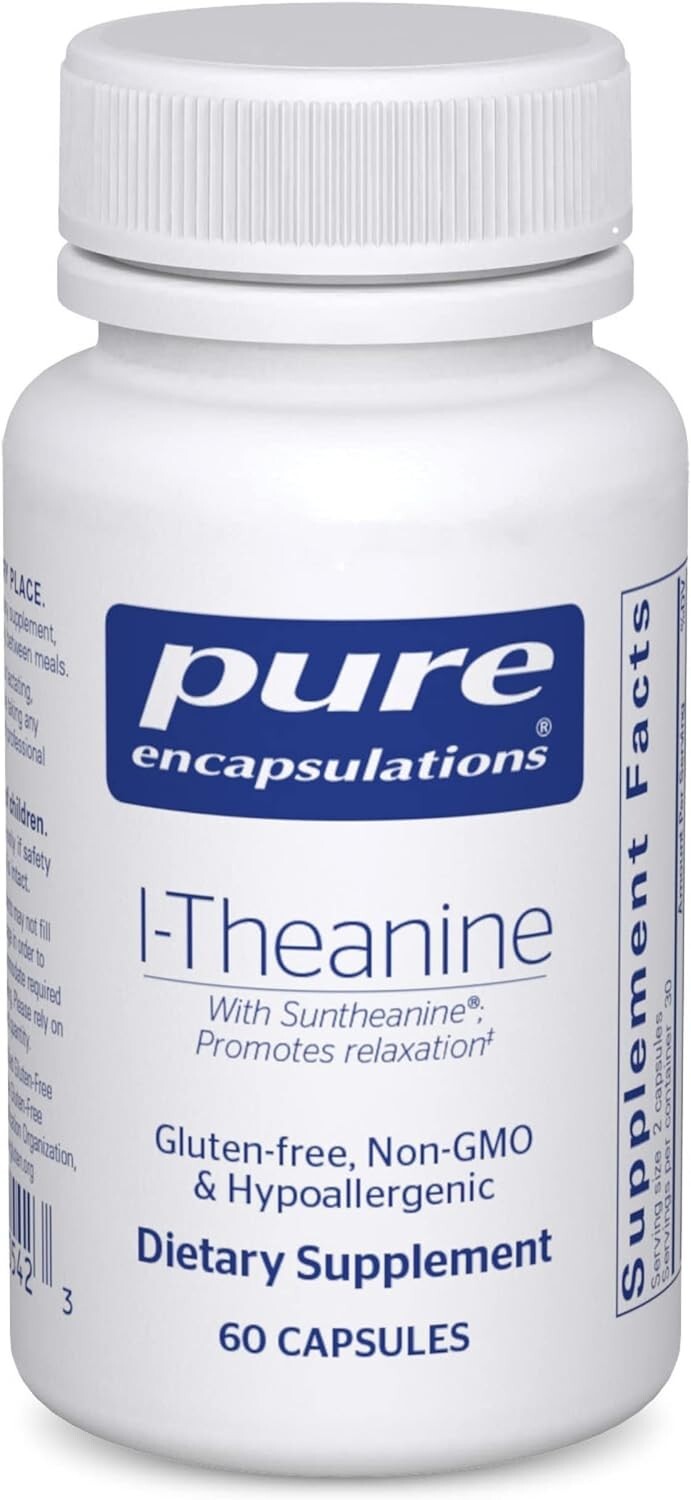 Pure Encapsulations L-Theanine, Stress & Relaxation Support, 60ct, Exp 01/27