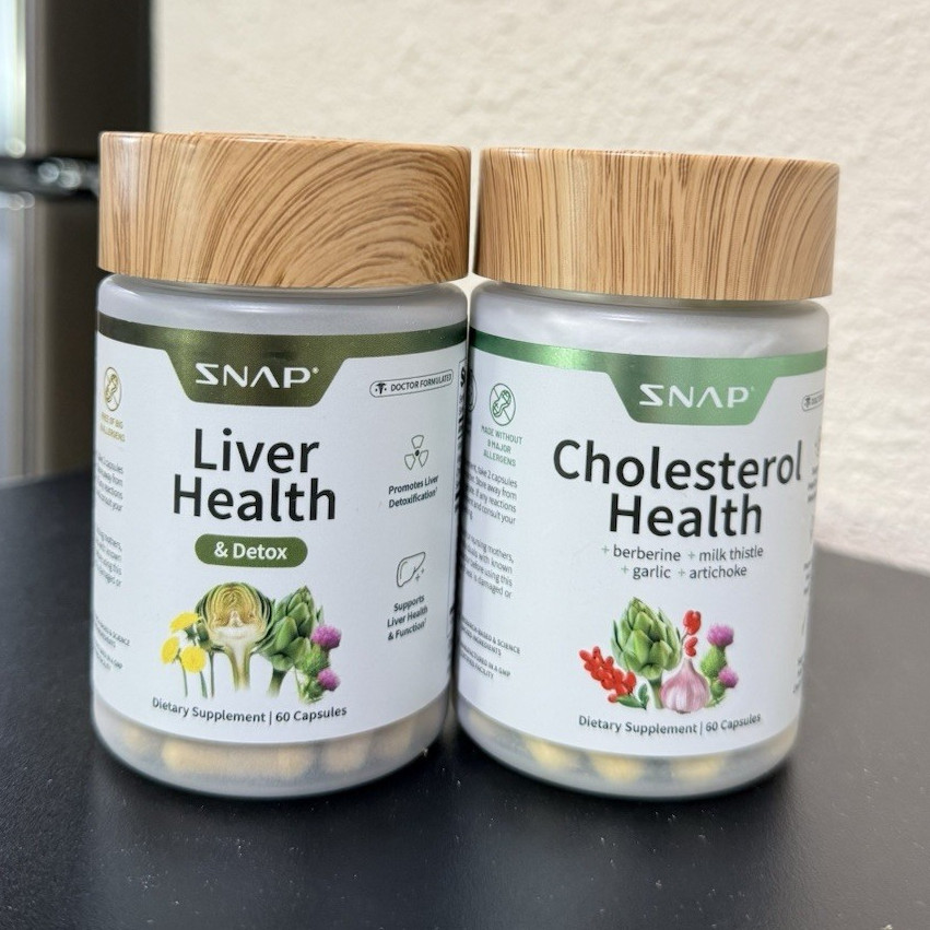 SNAP Liver Health & Detox 60 Capsules + Cholesterol Support 60 Non-GMO
