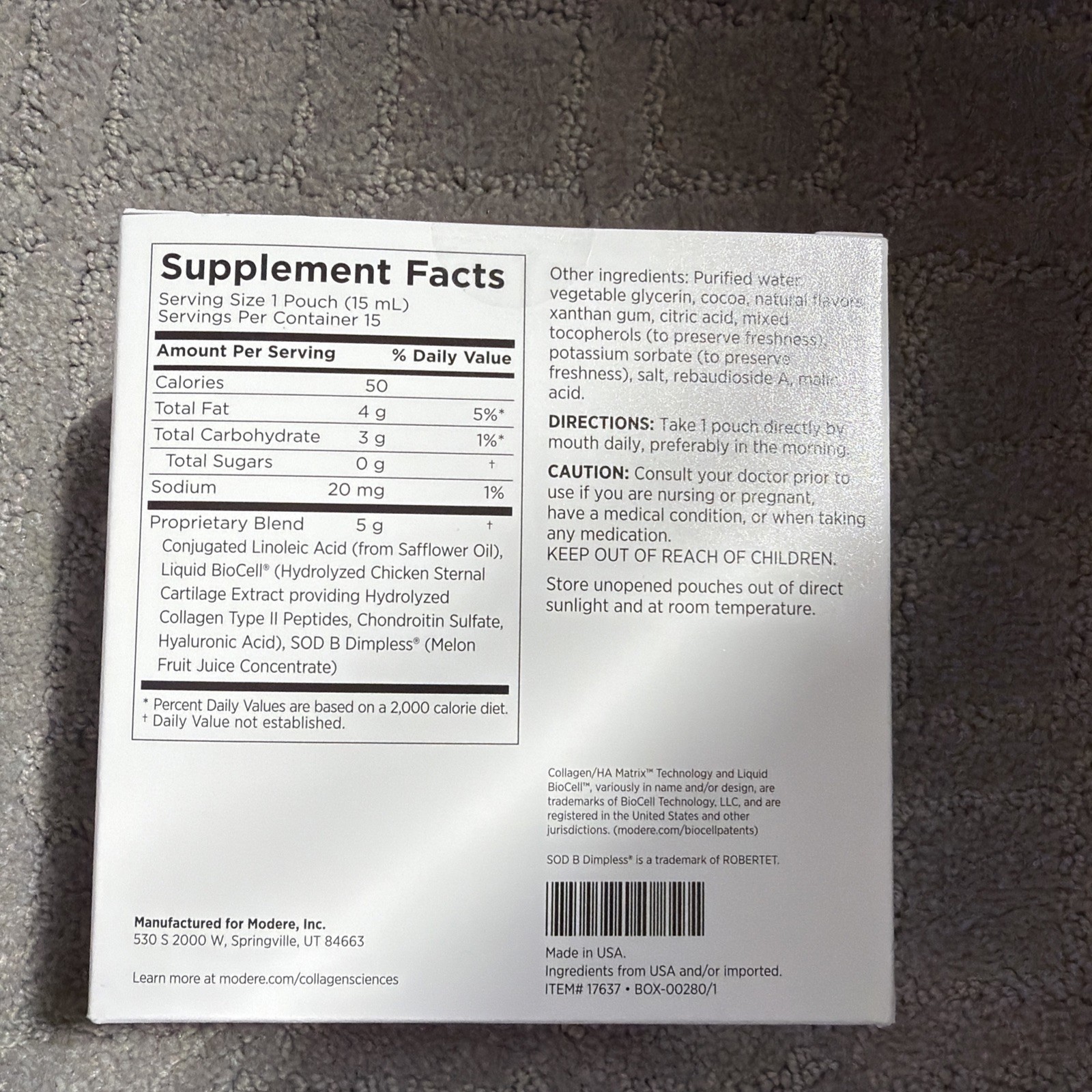 Modere Trim & Smooth Chocolate Liquid 15 pouches