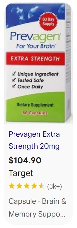Prevagen EXTRA Strength 20mg Capsules, 60 CT