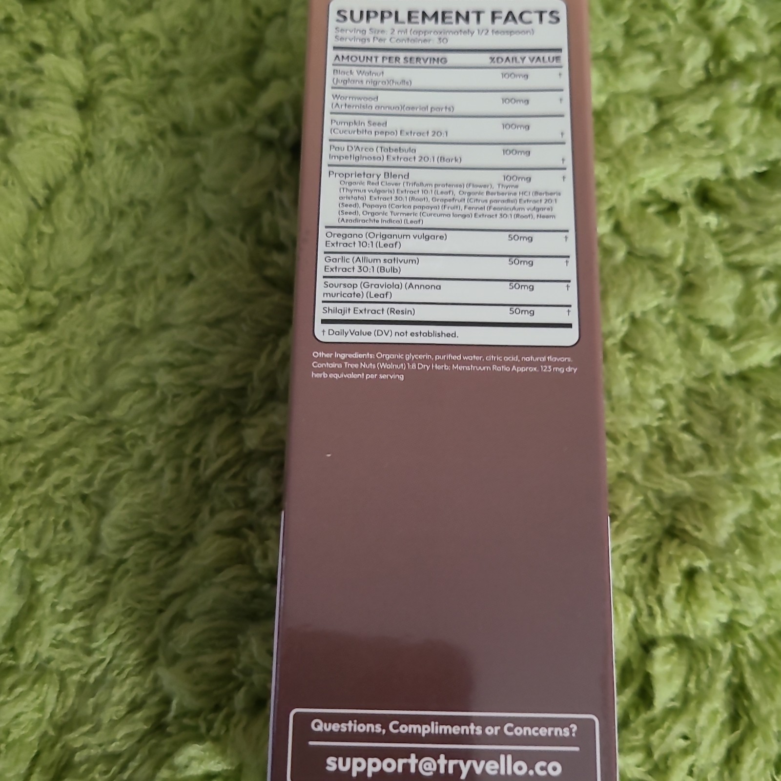Vello Herbberry Liquid Drops Dietary Supplement, Walnut Wormwood, 2 fl oz