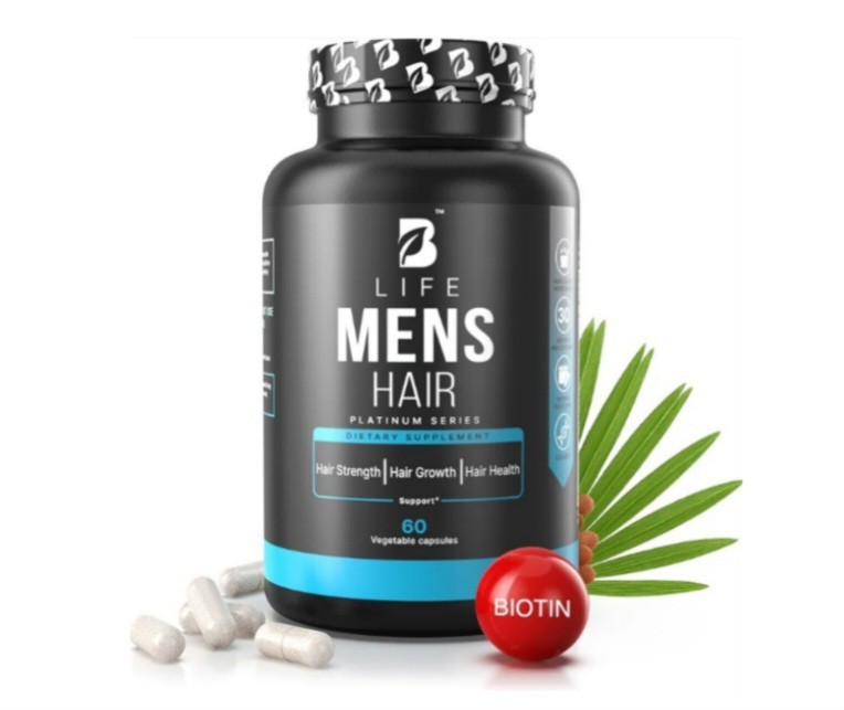B Life Men’s Hair Growth Supplement Biotin & Collagen Hair Vitamins 60 Capsules