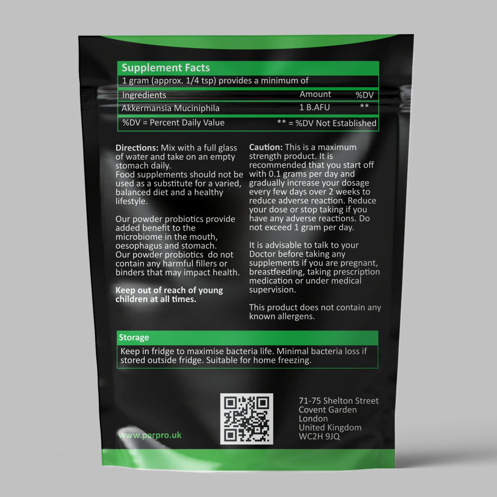 Akkermansia Muciniphila Live Probiotic 1 Billion AFU/Gram UK Made 30gram Powder