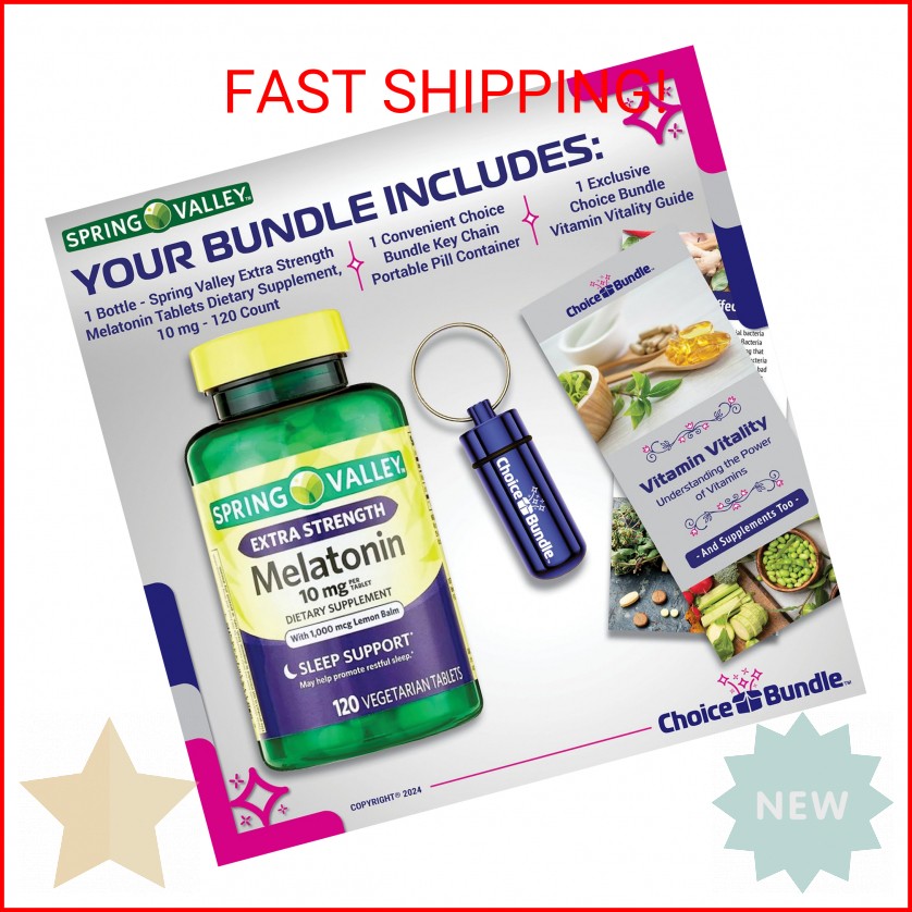 Spring Valley Extra Strength Melatonin Tablets with Lemon Balm Dietary Supplemen