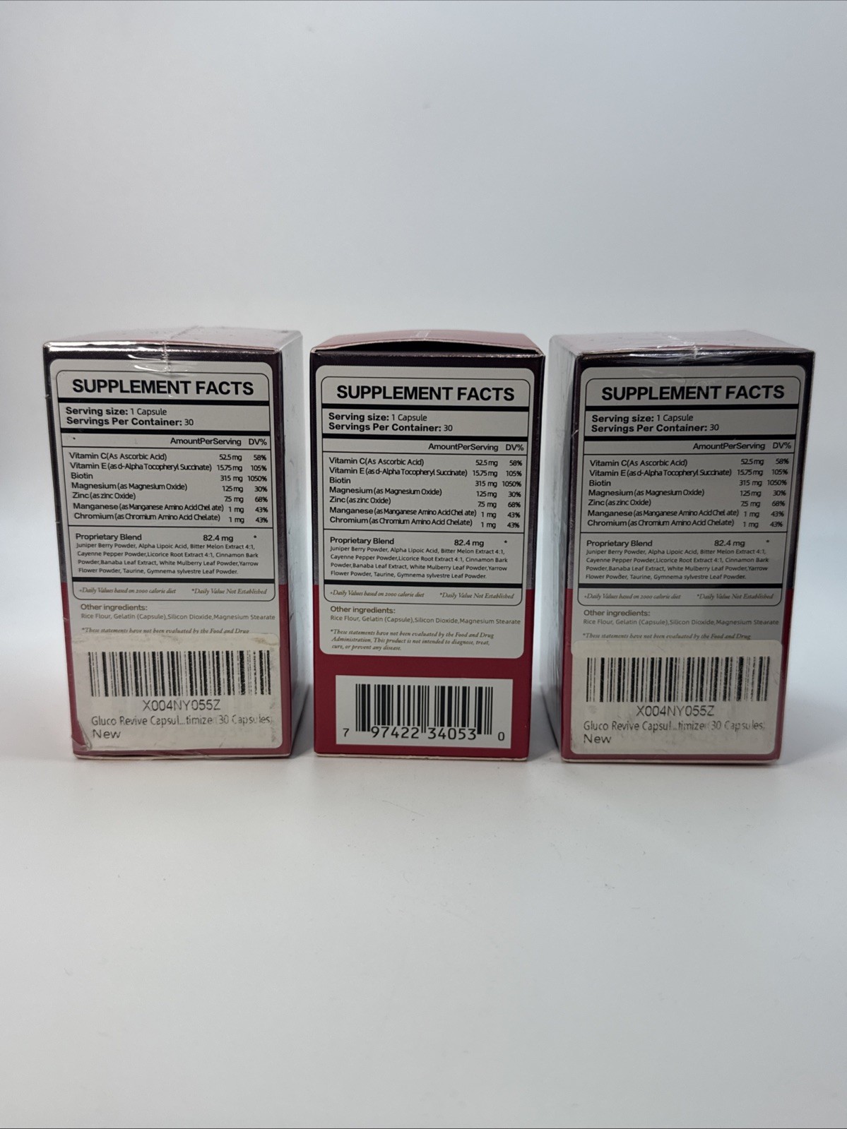 3x- Gluco Revive Blood Support GlucoRevive Glycogen Support 30 caps (60) Exp 527