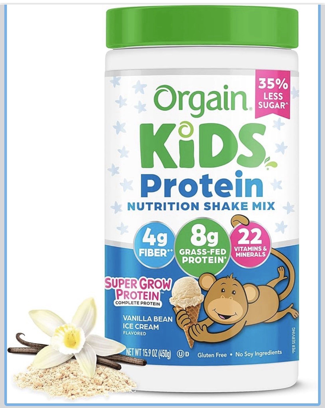 4x SEALED Orgain Kids Protein Powder Nutrition Shake Mix Vanilla Bean Ice Cream