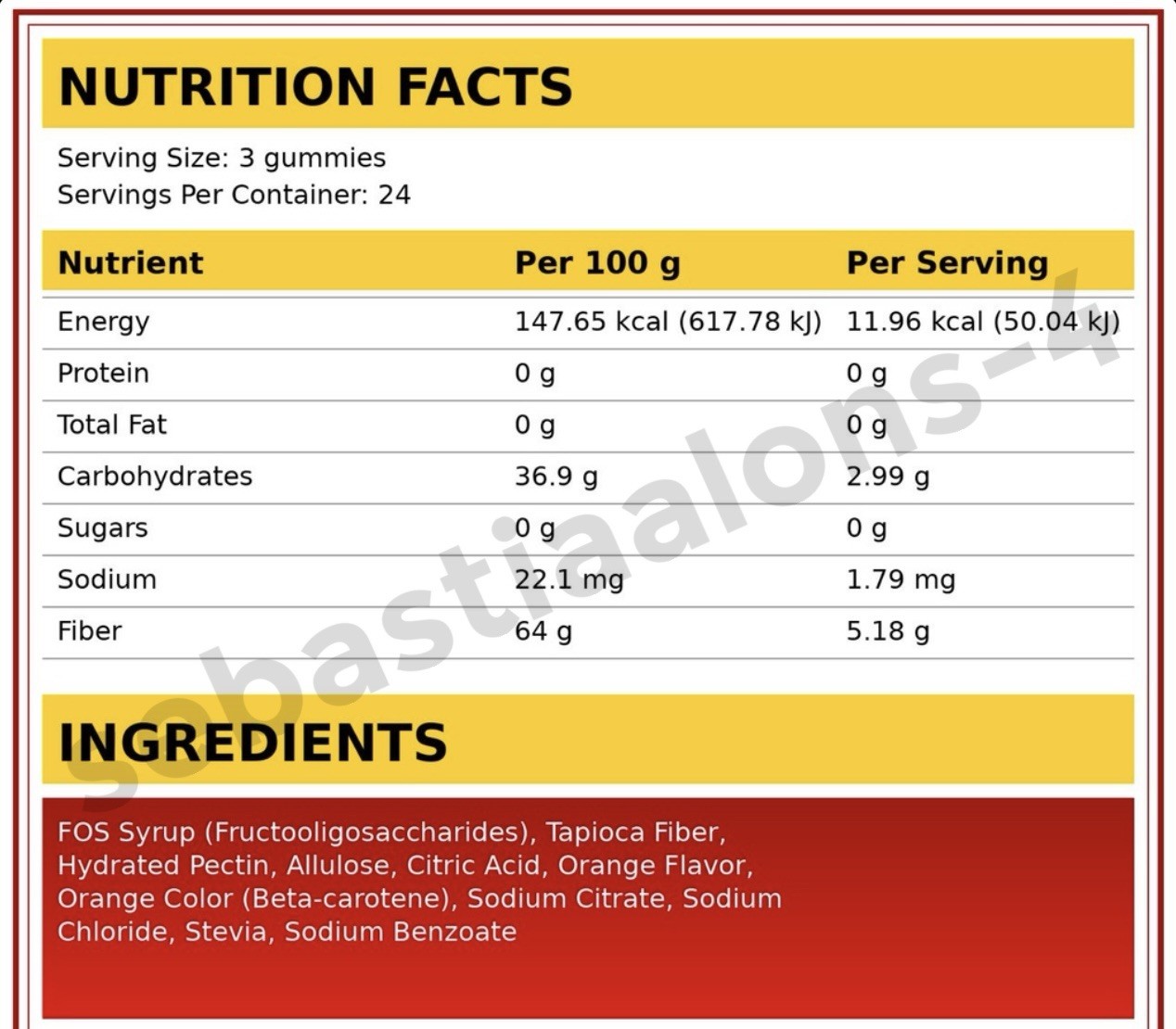 Multi Gomi Fiber Gummies 72 Ct Orange No Sugar Farmacias Similares Mexico Fibra