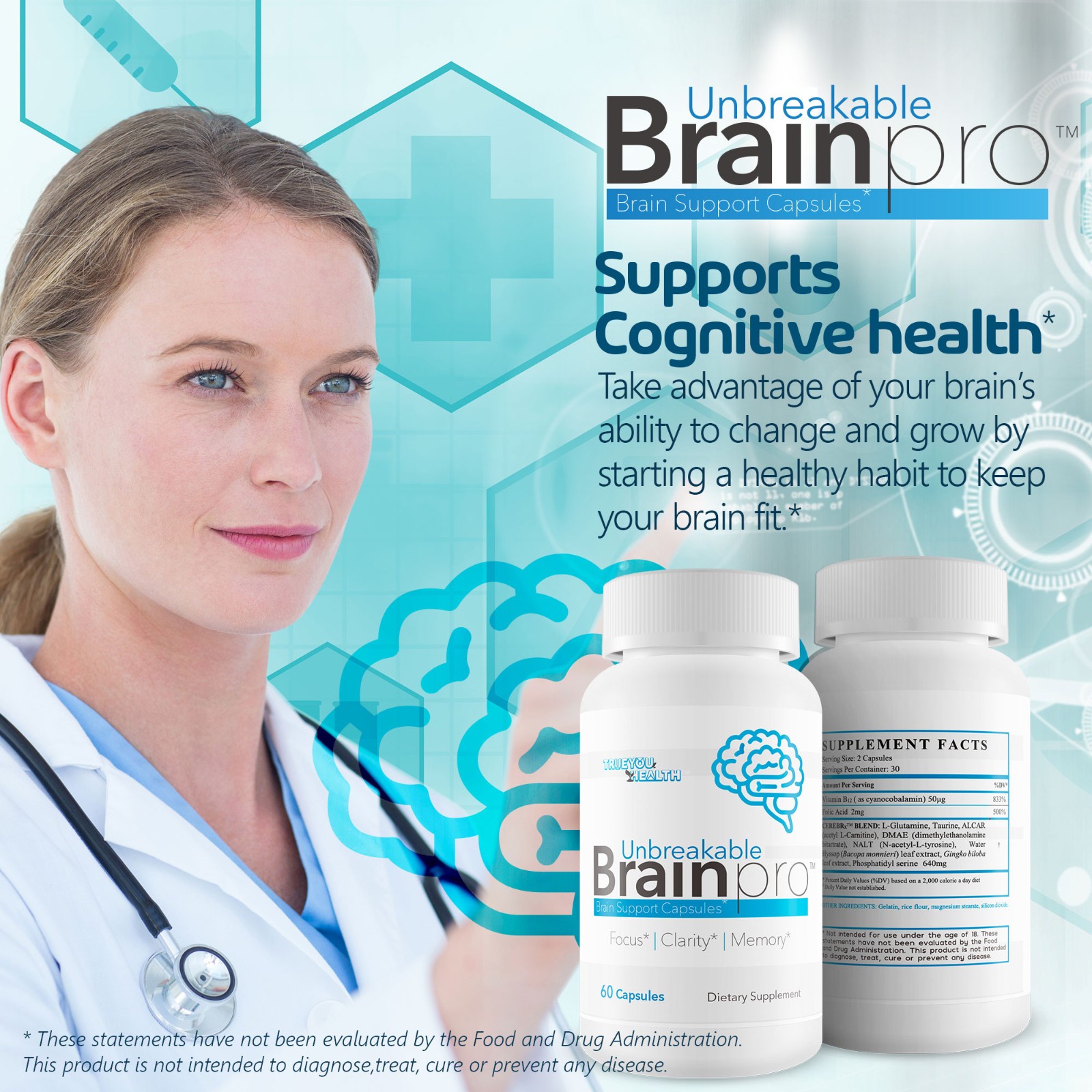 Unbreakable Brain Pro – Our Best Brain Support Supplement – Premium Brain Memory