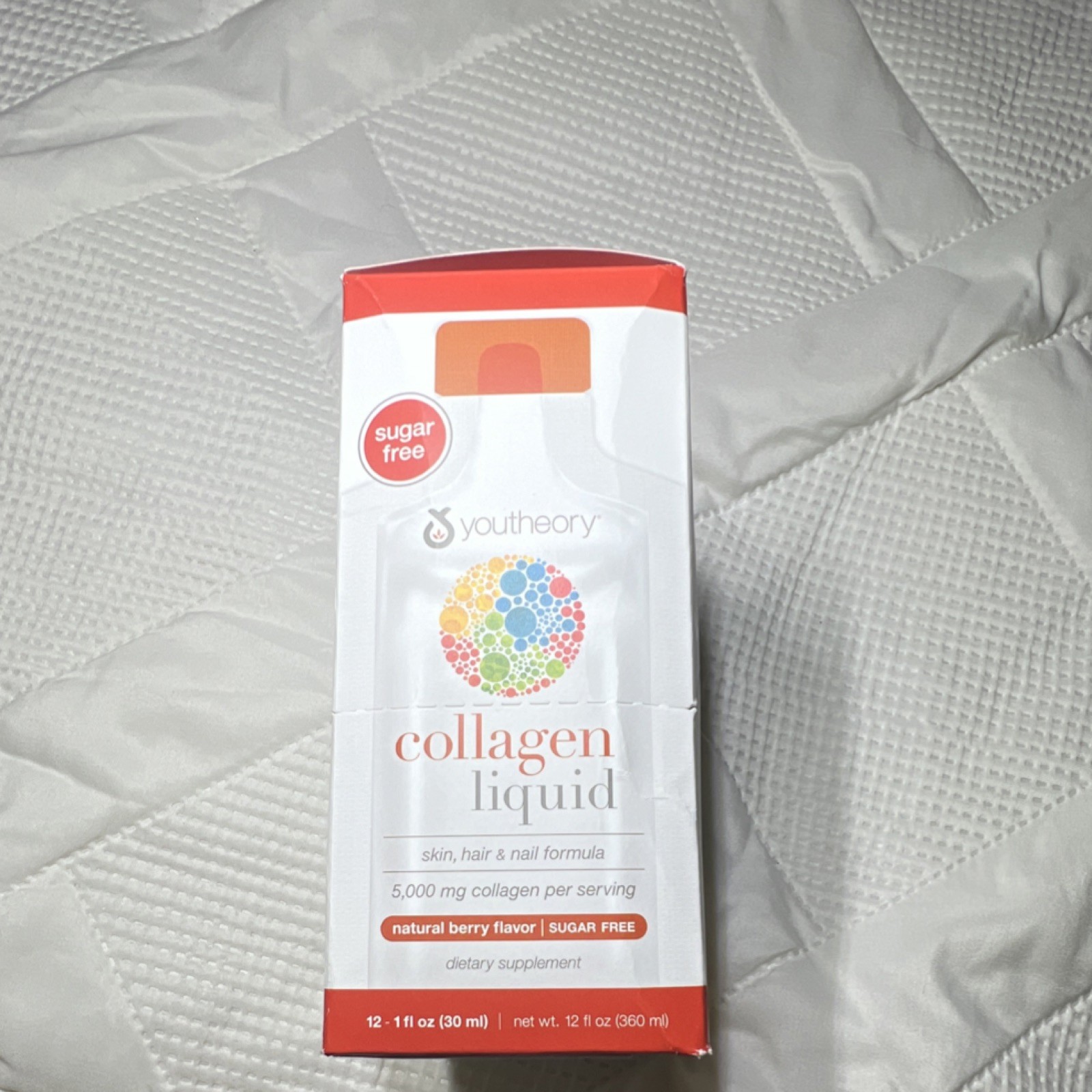 Youtheory Liquid Collagen Sugar-Free Natural Berry Flavor 12 Packets