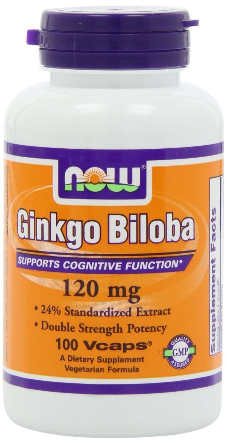 NOW FOODS Ginkgo Biloba Double Strength 120 mg 100 Veg Capsules