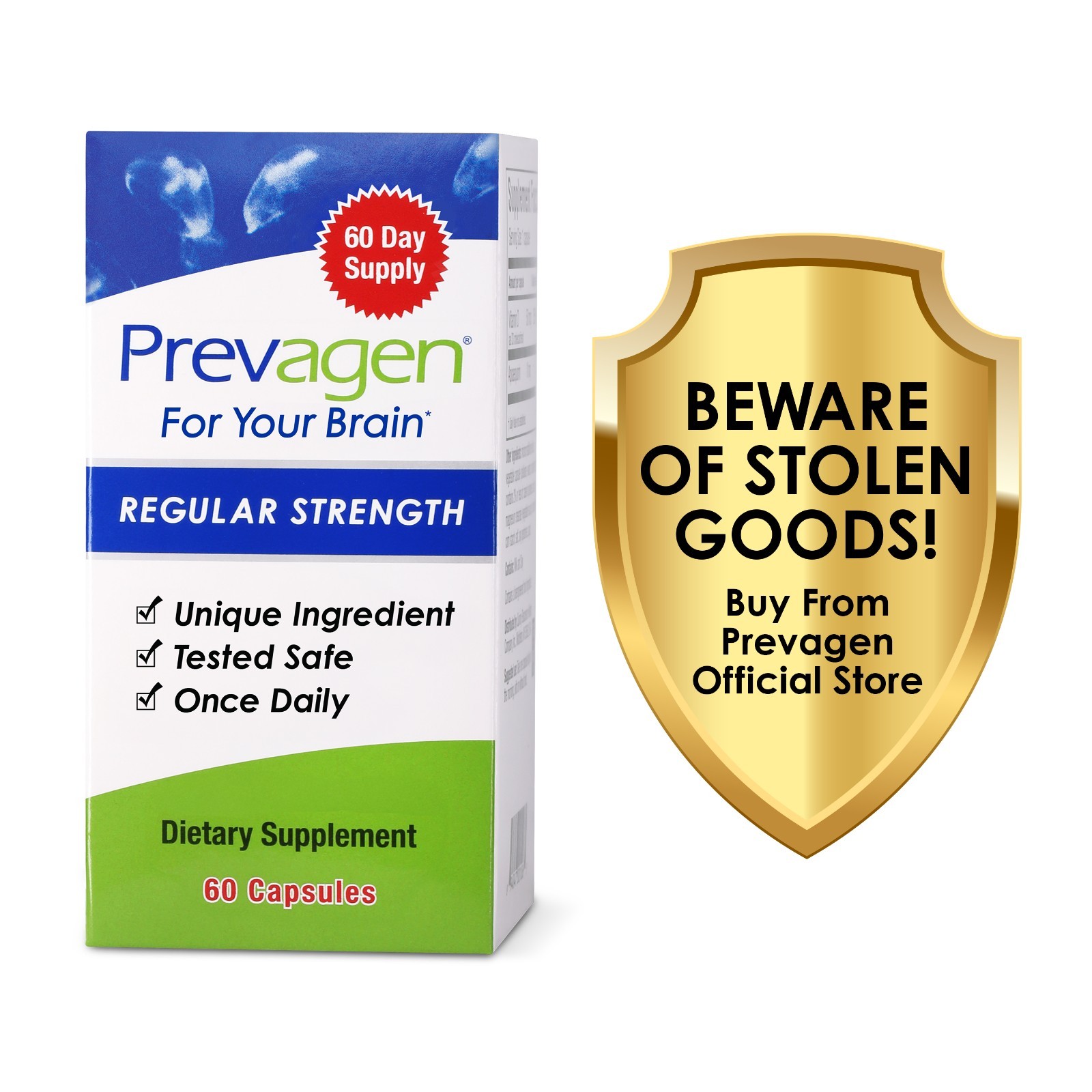 Prevagen Regular Strength 10mg Capsules – 60 Count – 3 Pack (180-Day Supply)