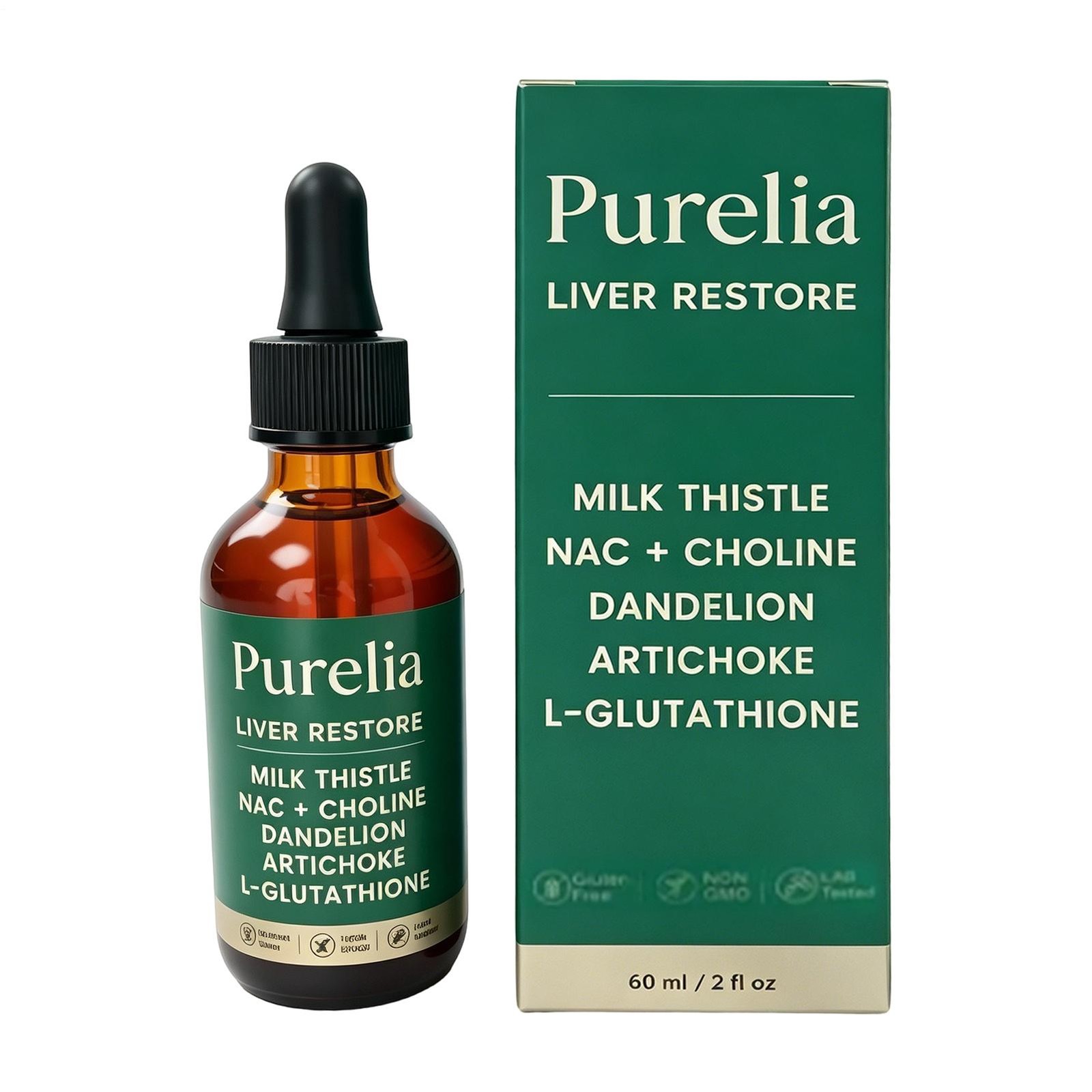 Purelia Liver Restore Drops Complete Liver Detox Support Supplement 2 Fl Oz