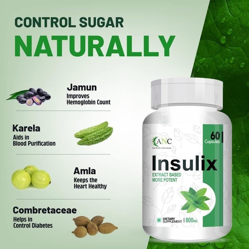 ANC Insulix Natural supplements with Gymnema Sylvestre Support Endocrine Health