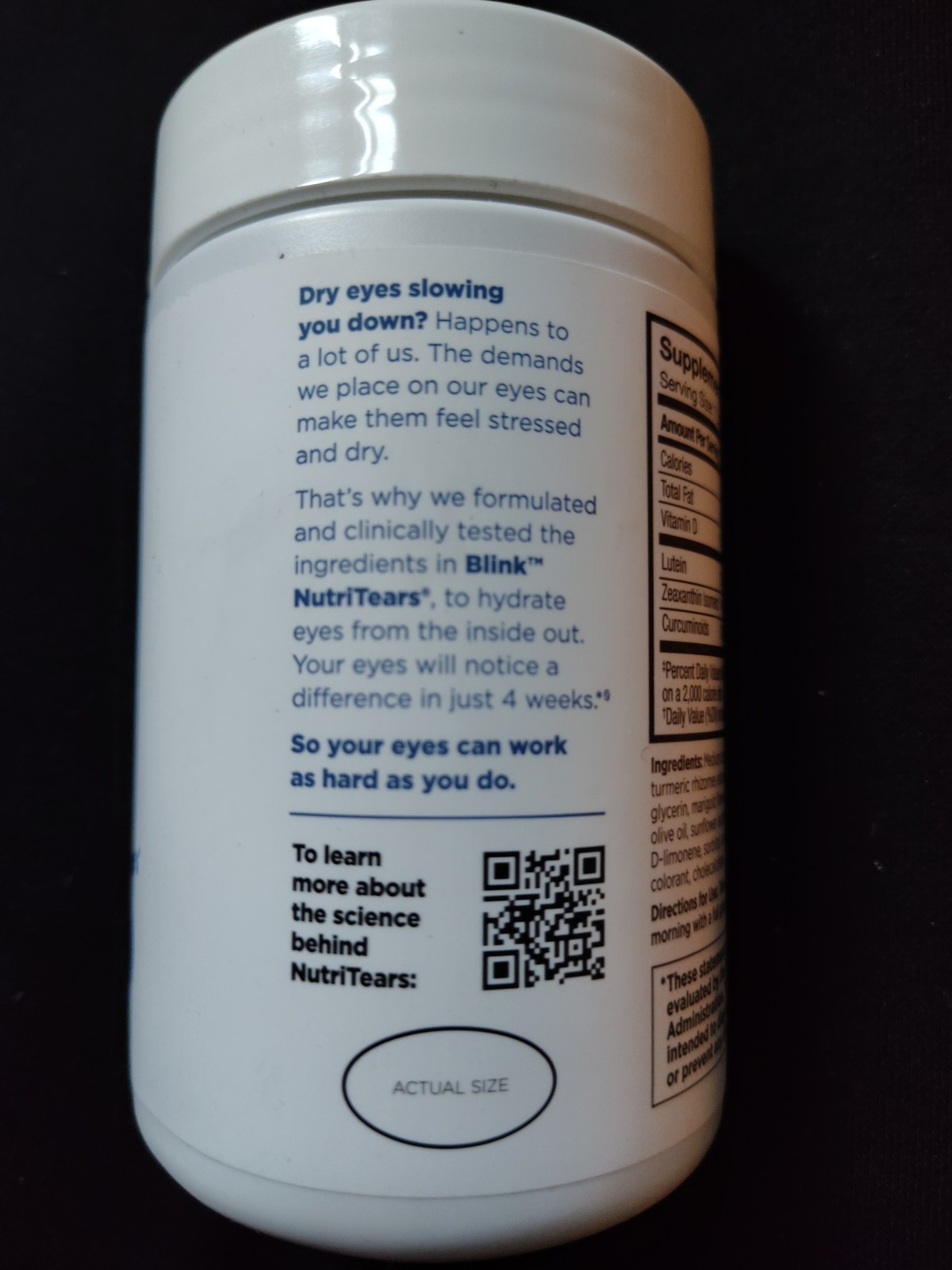 Bausch + Lomb Blink NutriTears Dry Eye Supplement Clinically Proven 50 Softgels